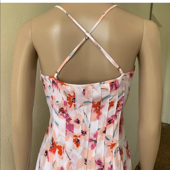 Banana Republic pleated spaghetti sp dress NEW 4 - Picture 4 of 10